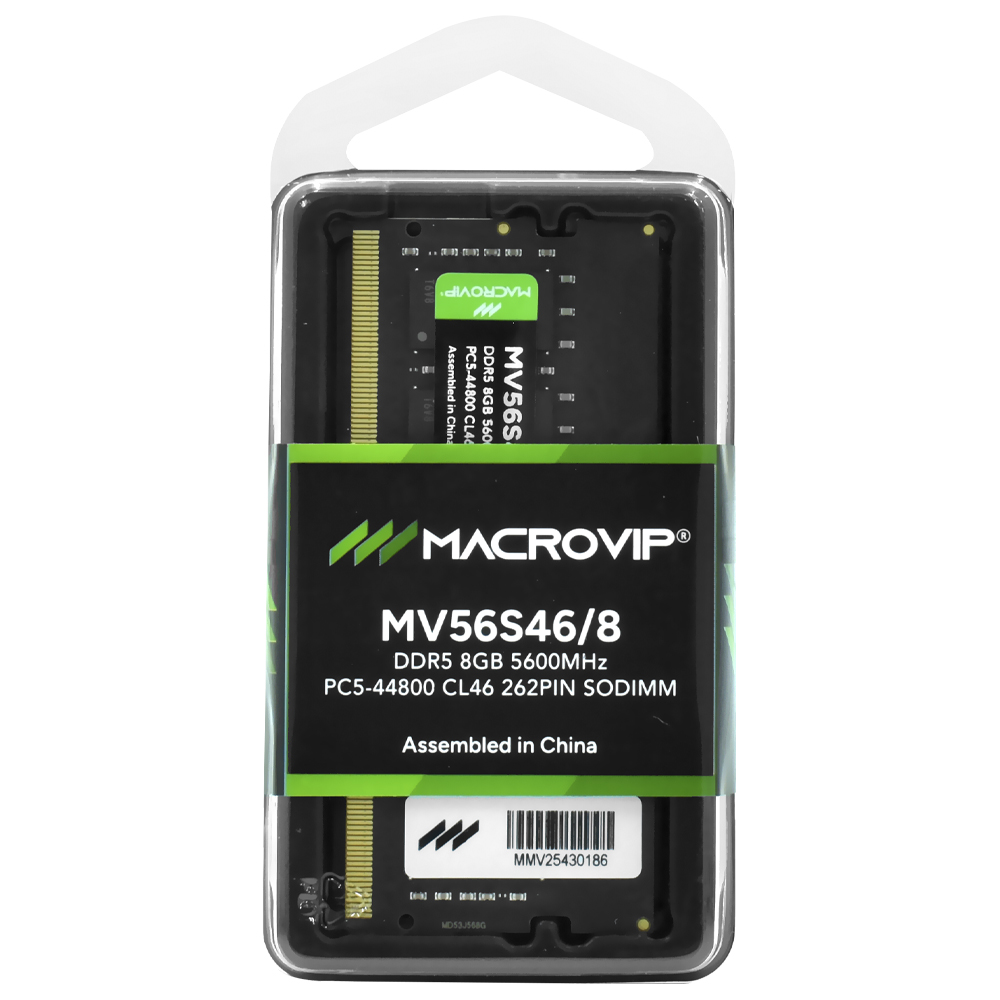 Memória RAM para Notebook Macrovip DDR5 8GB 5600MHz - MV56S46/8