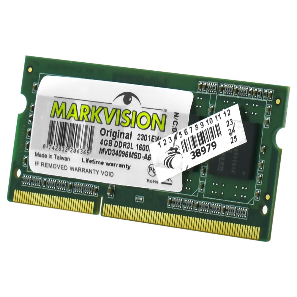 Memória RAM para Notebook Markvision DDR3L 4GB 1600MHz - MVD34096MSD-A6