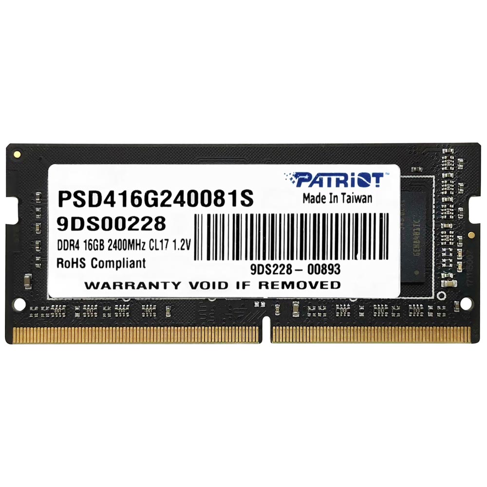 Memória RAM para Notebook Patriot DDR4 16GB 2400MHz - PSD416G240081S