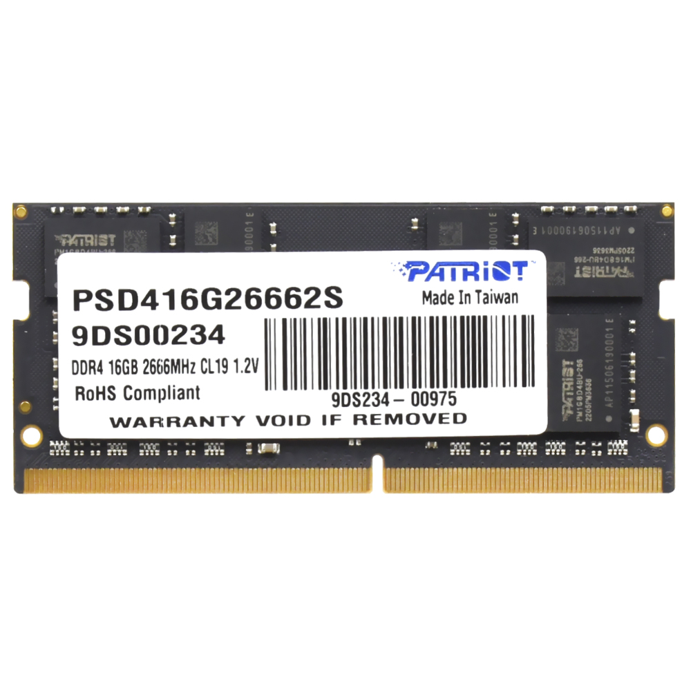 Memória RAM para Notebook Patriot Signature DDR4 16GB 2666MHz - PSD416G26662S