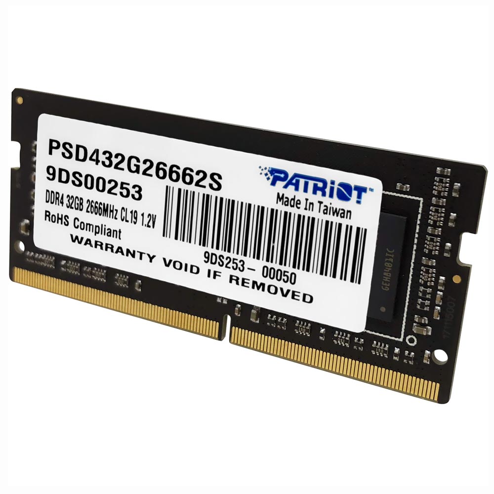 Memória RAM para Notebook Patriot Signature DDR4 32GB 2666MHz - Preto (PSD432G26662S)