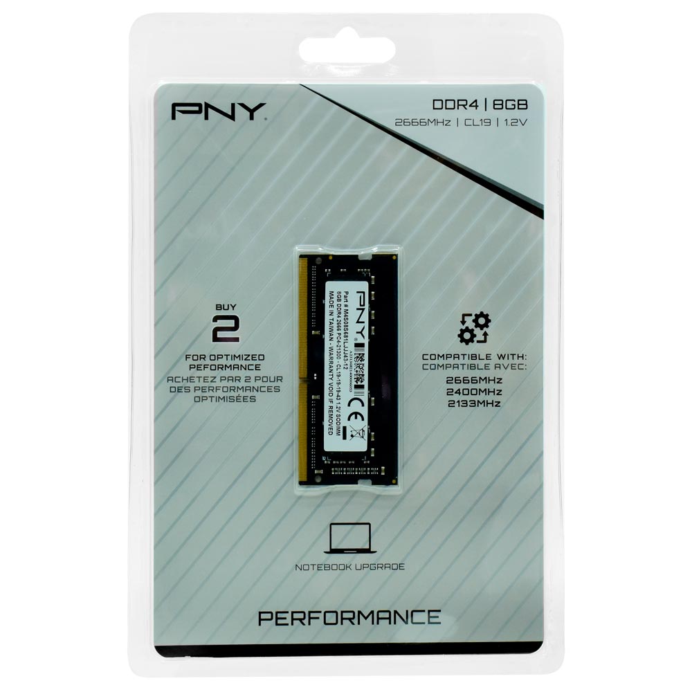 Memória RAM para Notebook PNY Performance DDR4 8GB 2666MHz - MN8GSD42666