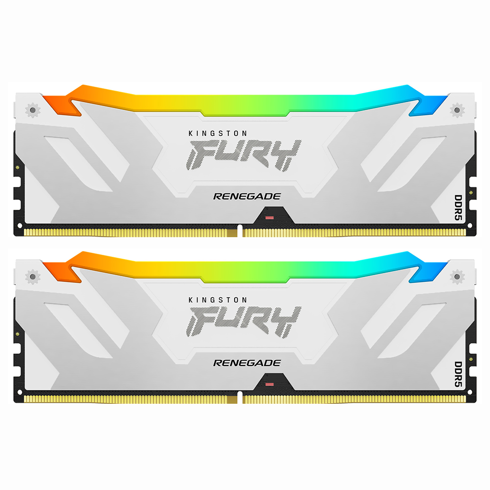 MEM DDR5 16GB 6800MHZ KINGSTON FURY RENEGADE RGB BRANCO/PRATA KF568C36RWA-16 