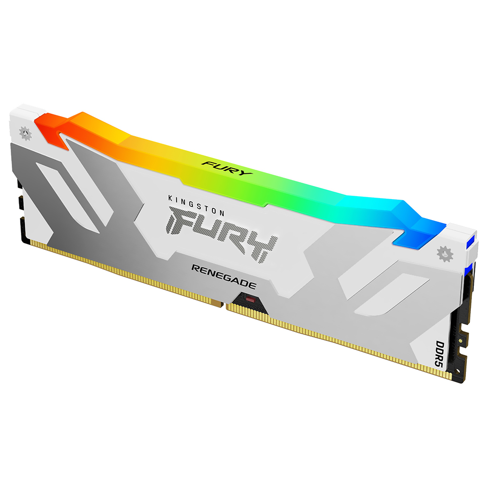 MEM DDR5 16GB 7600MHZ KINGSTON FURY RENEGADE RGB BRANCO/PRATA KF576C38RWA-16