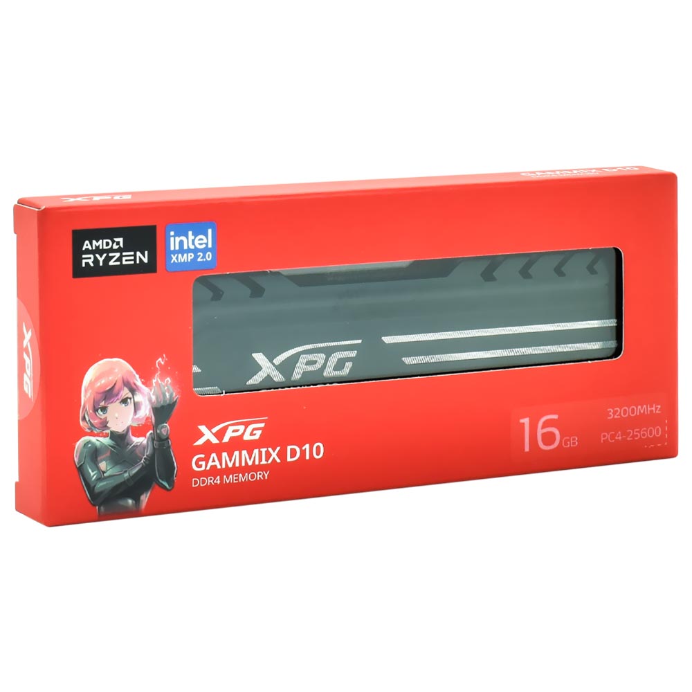 Memória RAM ADATA XPG Gammix D10 DDR4 16GB 3200MHz - Preto (AX4U320016G16A-SB10)