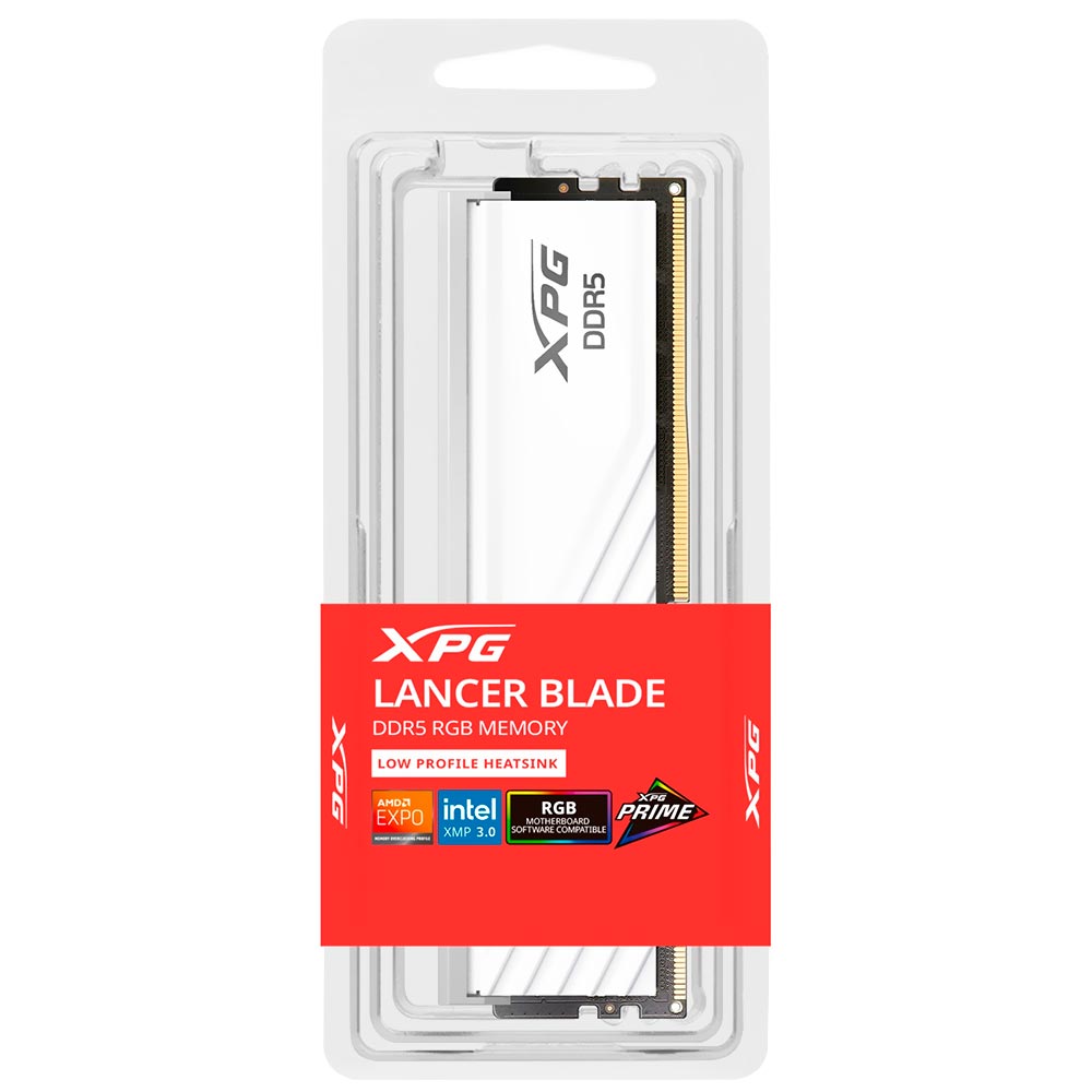 Memória RAM ADATA XPG Lancer Blade DDR5 16GB 6400MHz RGB - Branco (AX5U6400C3216G-SLABRWH)