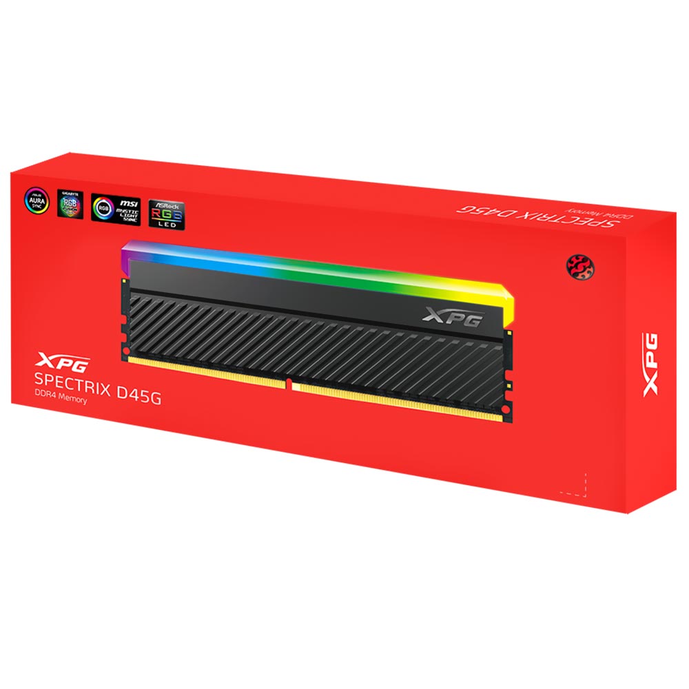 Memória RAM ADATA XPG Spectrix D45G DDR4 16GB 3600MHz RGB - Preto (AX4U360016G18I-CBKD45G)