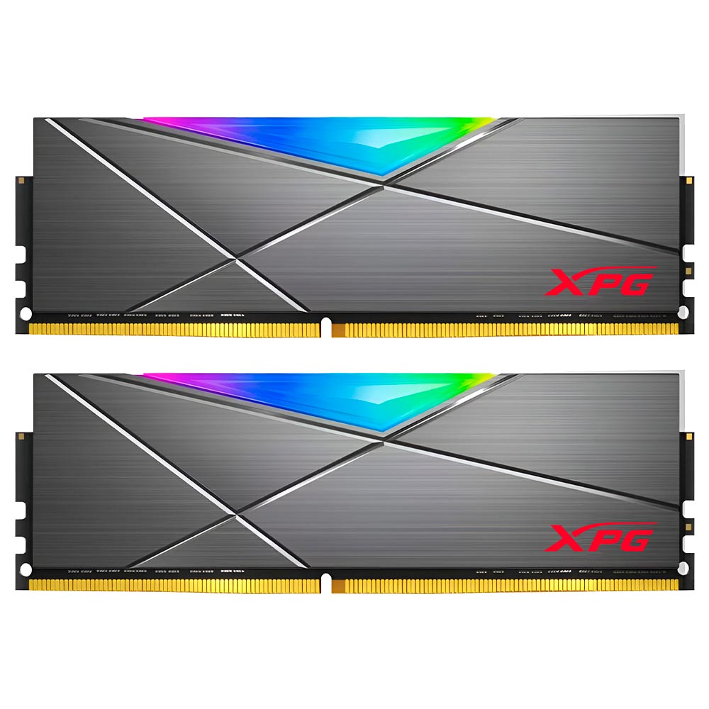 Memória RAM ADATA XPG Spectrix D50 DDR4 32GB (2x16GB) 3200MHz RGB AX4U320016G16A-DT50 - Cinza 