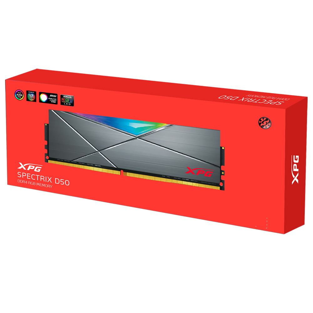 Memória RAM ADATA XPG Spectrix D50 DDR4 32GB 3200MHz RGB - Cinza (AX4U320032G16A-ST50)