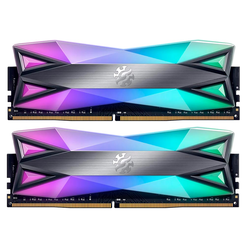 Memória RAM ADATA XPG Spectrix D60G DDR4 32GB (2x16GB) 3200MHz RGB - Cinza (AX4U320016G16A-DT60)  