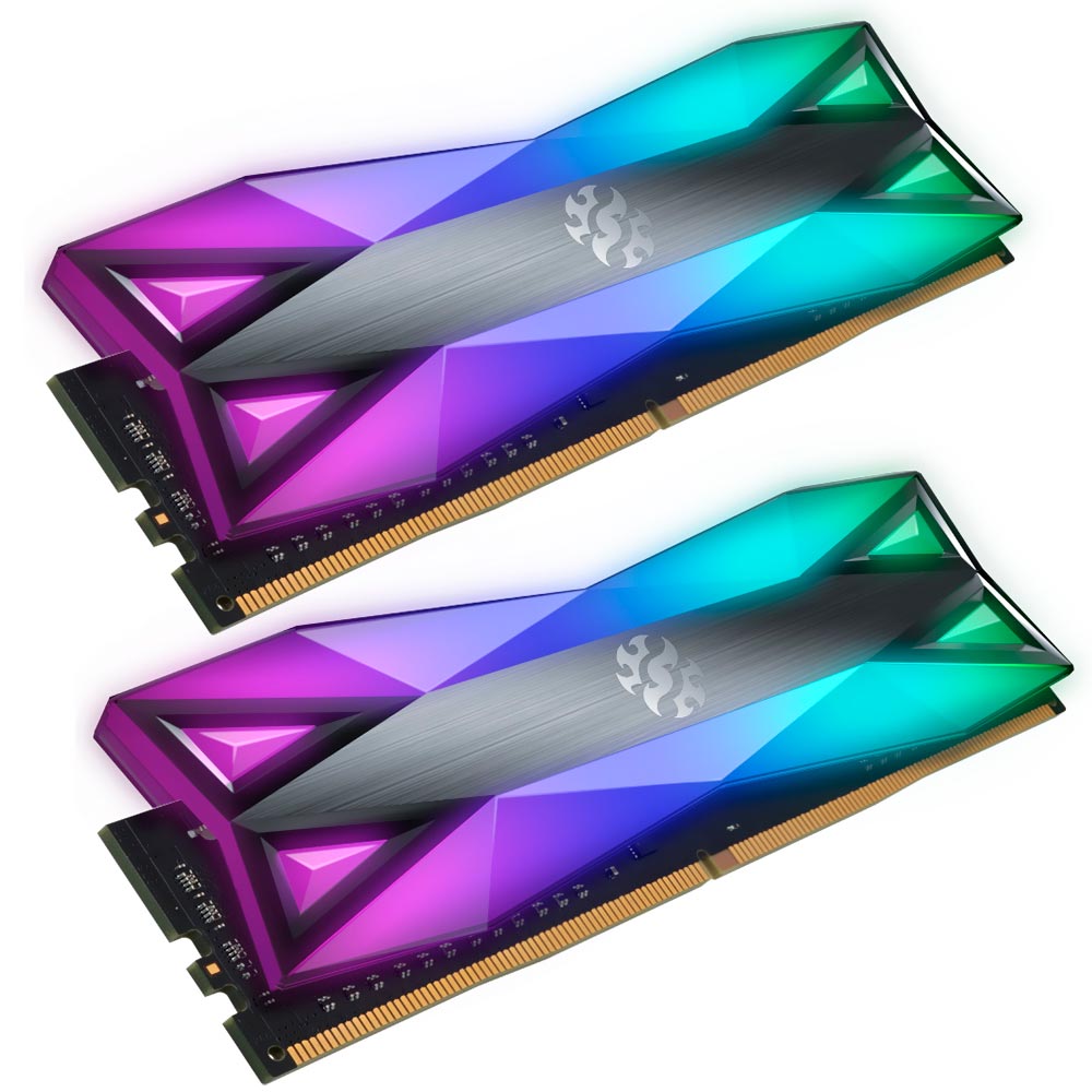Memória RAM ADATA XPG Spectrix D60G DDR4 32GB (2x16GB) 3200MHz RGB - Cinza (AX4U320016G16A-DT60)  