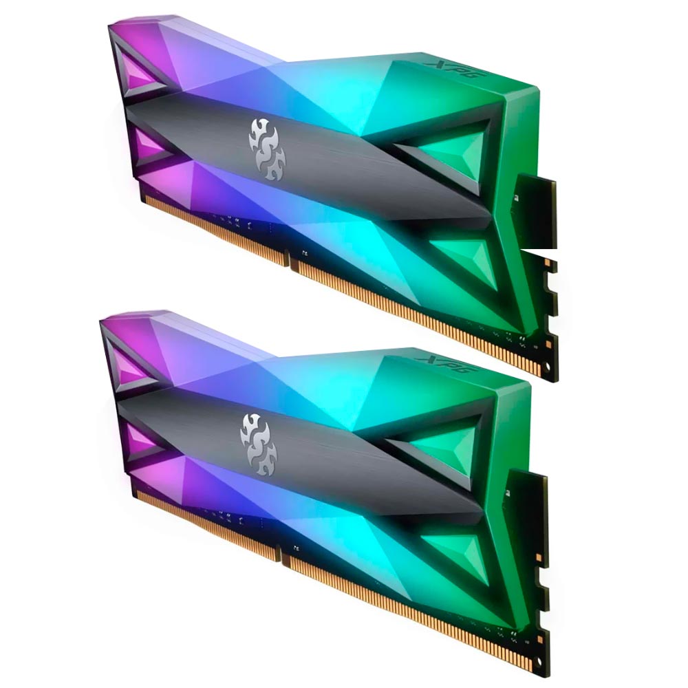 Memória RAM ADATA XPG Spectrix D60G DDR4 32GB (2x16GB) 3200MHz RGB - Cinza (AX4U320016G16A-DT60)  