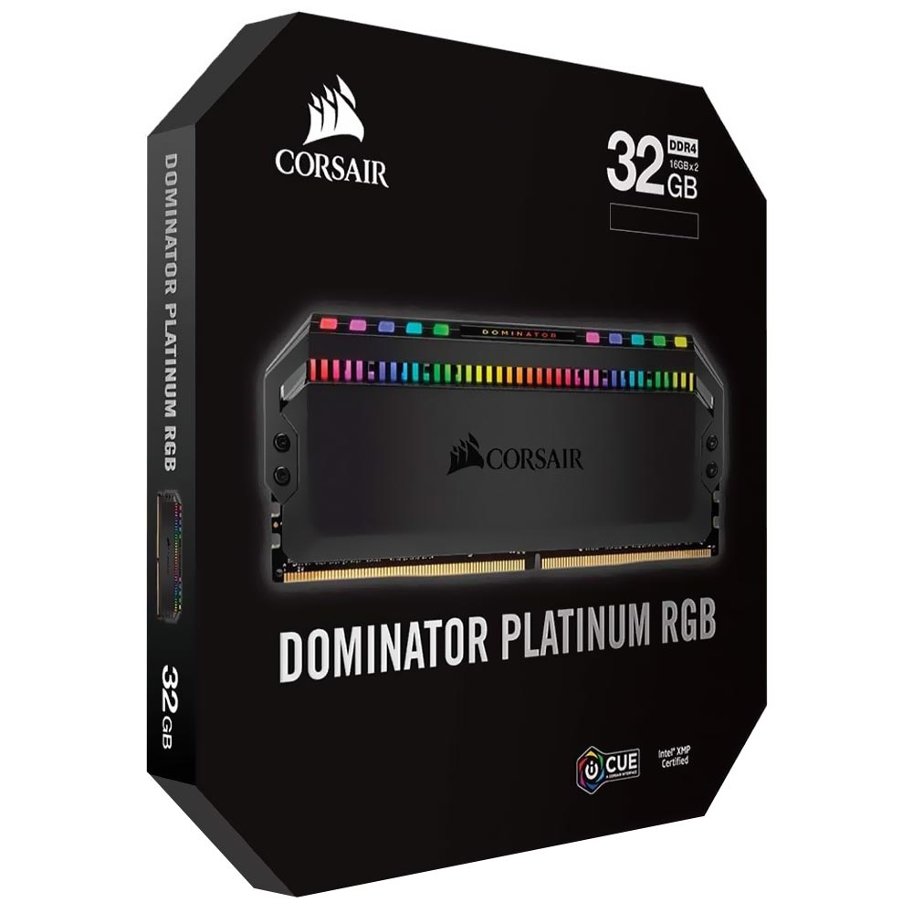 Memória RAM Corsair Dominator Platinum DDR5 32GB (2X16GB) 7200MHz RGB - Preto (CMT32GX5M2X7200C34)