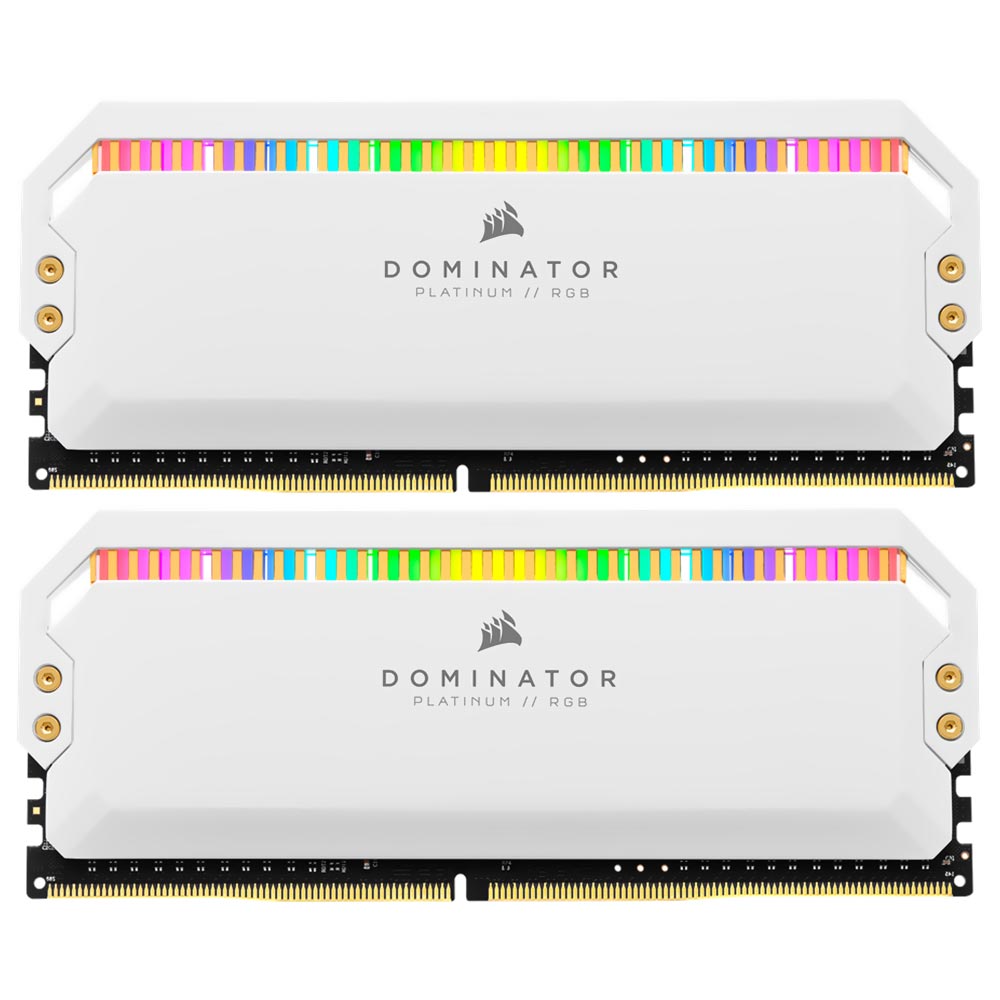 Memória RAM Corsair Dominator Platinum RGB DDR4 16GB (2X8GB) 3200MHz - Branco (CMT16GX4M2E3200C16W)