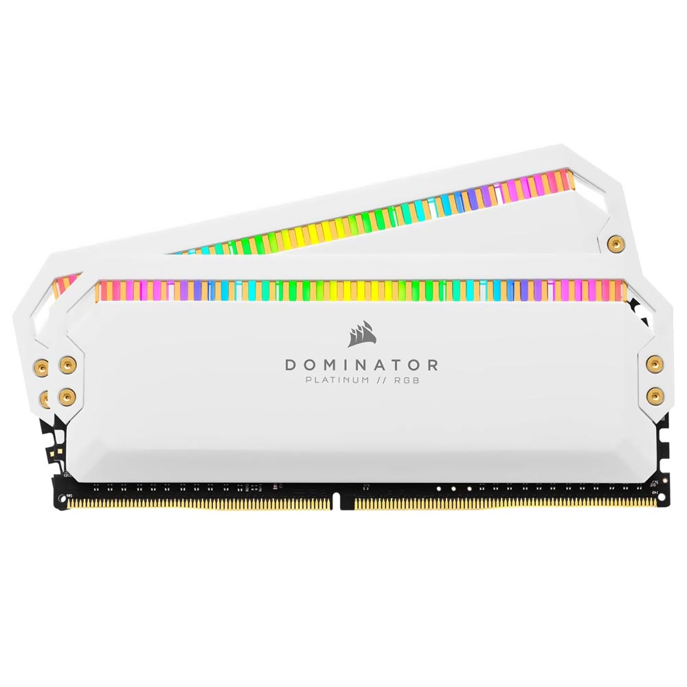 Memória RAM Corsair Dominator Platinum RGB DDR4 16GB (2X8GB) 3200MHz - Branco (CMT16GX4M2E3200C16W)