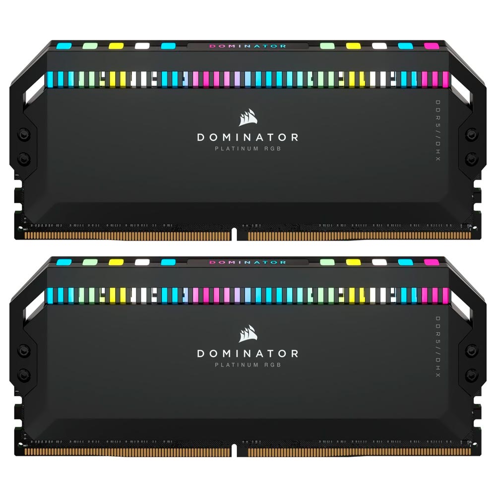 Memória RAM Corsair Dominator Platinum RGB DDR5 64GB (2x32GB) 5200MHz - Preto (CMT64GX5M2B5200C40)