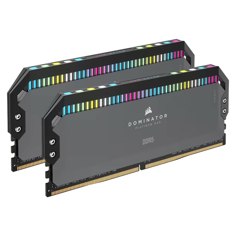 Memória RAM Corsair Dominator Platinum RGB DDR5 64GB (2x32GB) 6000MHz - Preto (CMT64GX5M2B6000C40)