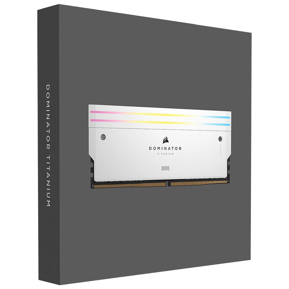Memória RAM Corsair Dominator Titanium DDR5 32GB (2x16GB) 6600MHz RGB - Branco (CMP32GX5M2X6600C32W)