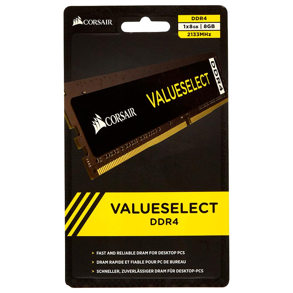 Memória RAM Corsair Value Select DDR4 8GB 2133MHz - Preto (CMV8GX4M1A2133C15)