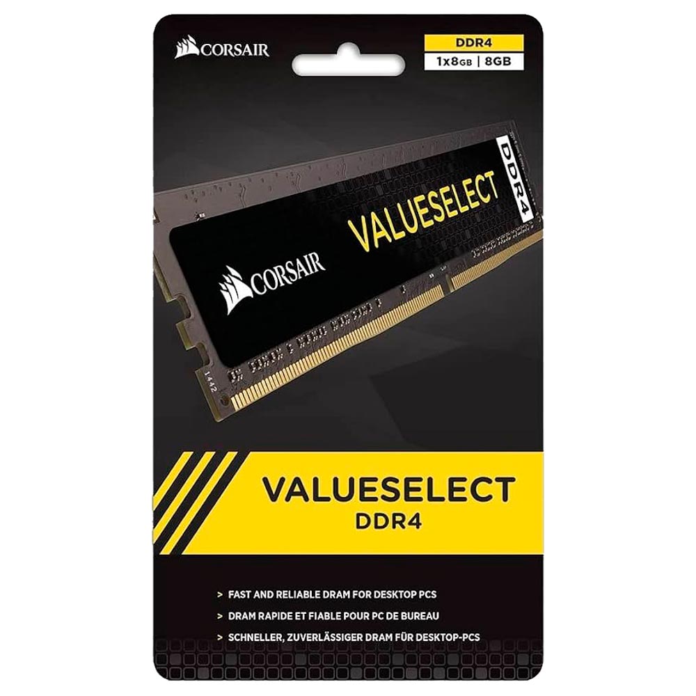 Memória RAM Corsair Value Select DDR4 8GB 2400MHz - Preto (CMV8GX4M1A2400C16) 