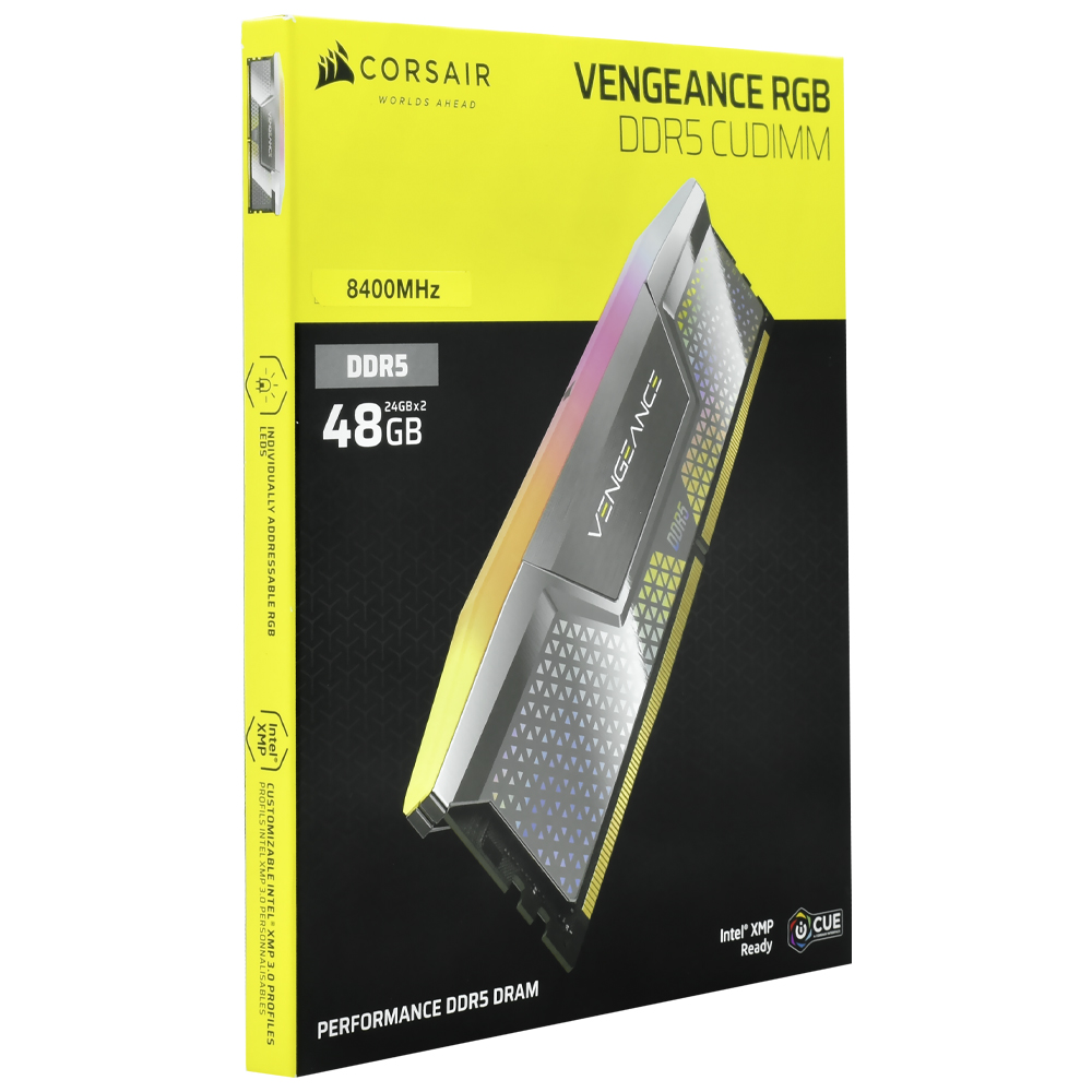 Memória RAM Corsair Vengeance DDR5 48GB (2X24GB) 8400MHz RGB - Prata (CMHC48GX5M2X8400C40)
