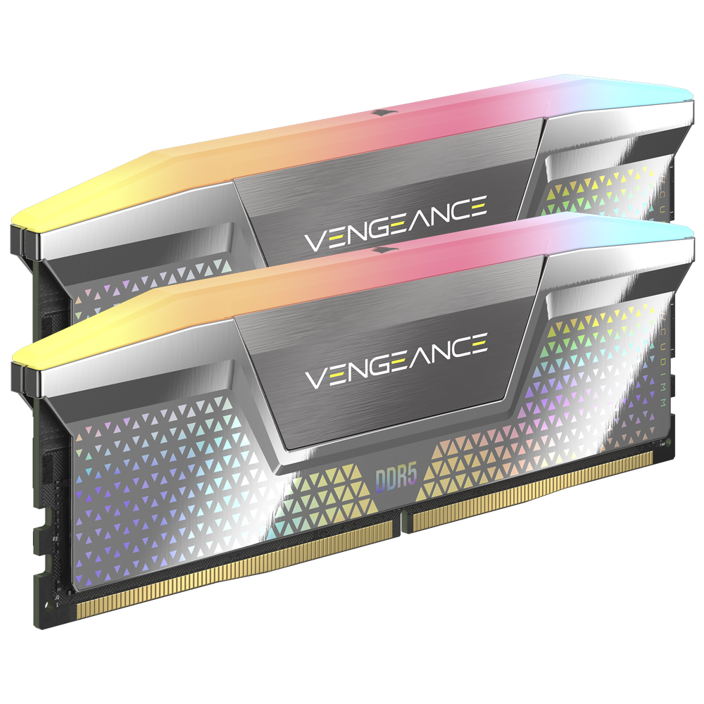 Memória RAM Corsair Vengeance DDR5 48GB (2x24GB) 8800MHz RGB - Prata (CMHC48GX5M2X8800C42)