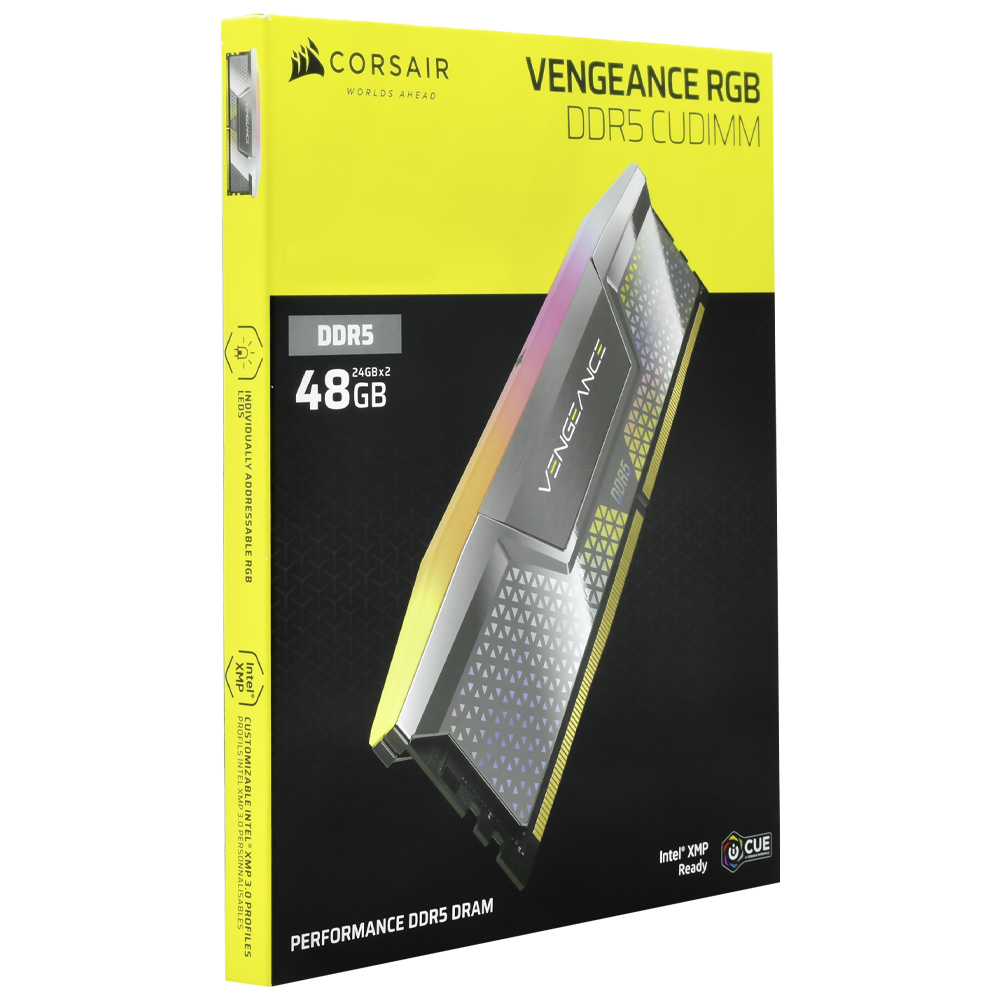 Memória RAM Corsair Vengeance DDR5 48GB (2x24GB) 8800MHz RGB - Prata (CMHC48GX5M2X8800C42)