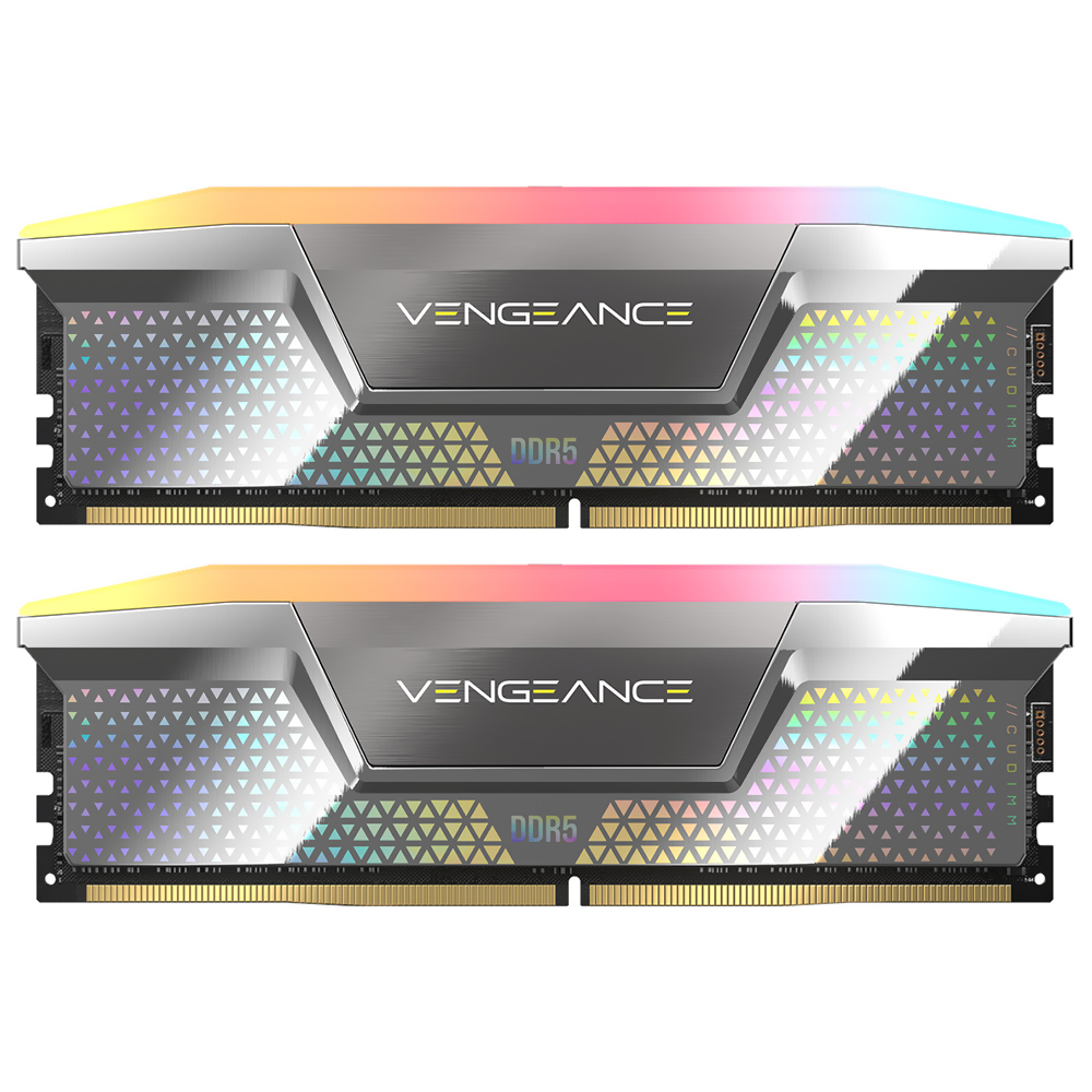 Memória RAM Corsair Vengeance DDR5 48GB (2x24GB) 8800MHz RGB - Prata (CMHC48GX5M2X8800C42)