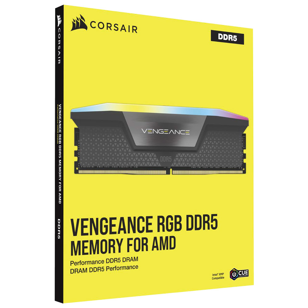 Memória RAM Corsair Vengeance DDR5 64GB (2x32GB) 6000MHz RGB - Preto / Cinza (CMH64GX5M2D6000Z40)