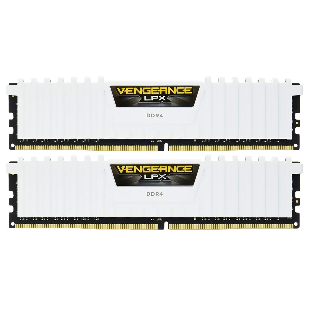 Memória RAM Corsair Vengeance LPX DDR4 16GB (2x8GB) 3200MHz - Branco (CMK16GX4M2B3200C16W)
 