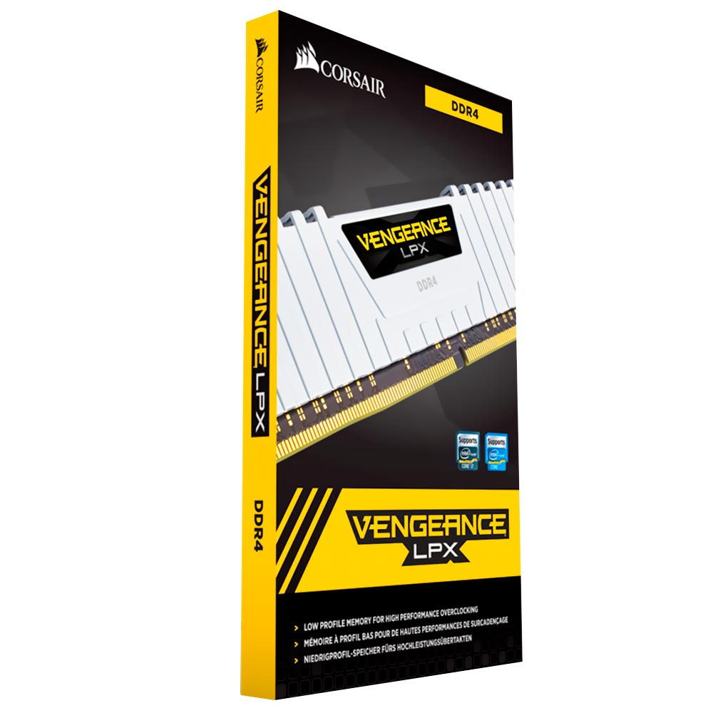 Memória RAM Corsair Vengeance LPX DDR4 16GB (2x8GB) 3200MHz - Branco (CMK16GX4M2E3200C16W)