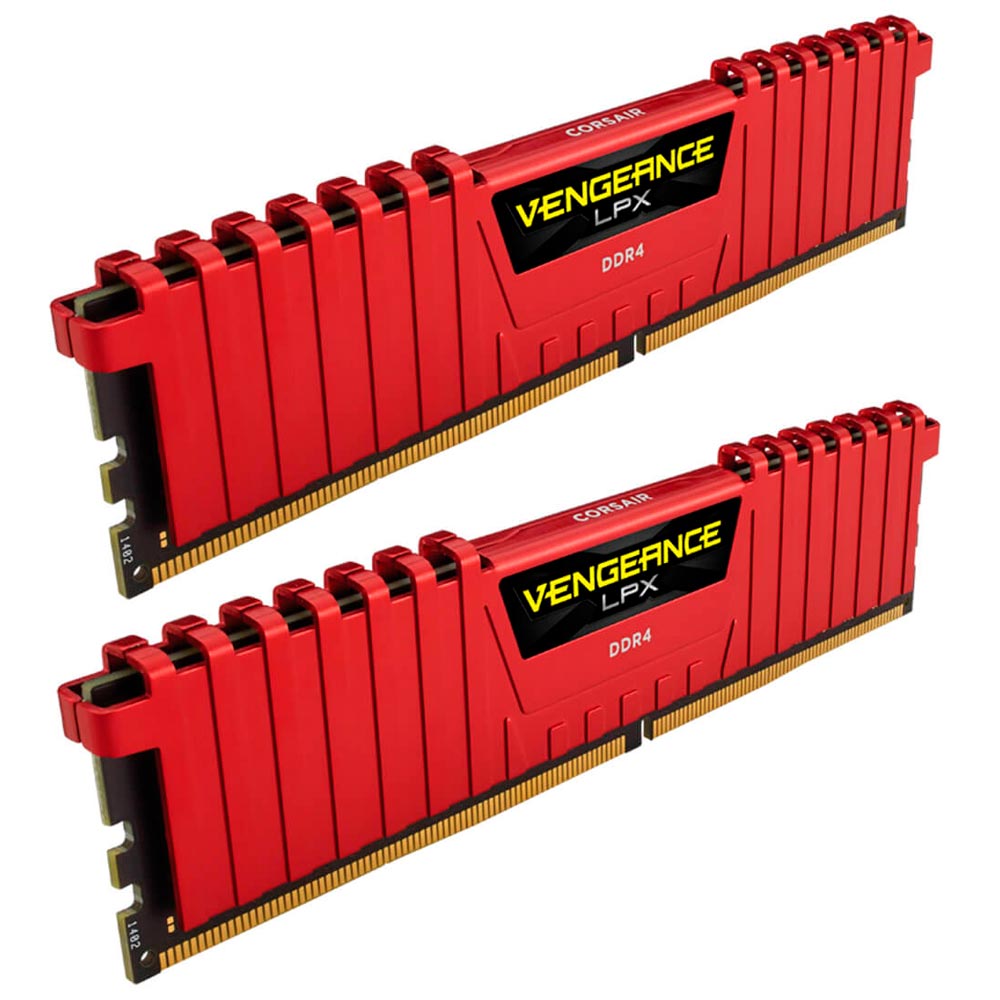 Memória RAM Corsair Vengeance LPX DDR4 16GB (2x8GB) 3200MHz - Vermelho (CMK16GX4M2B3200C16R)