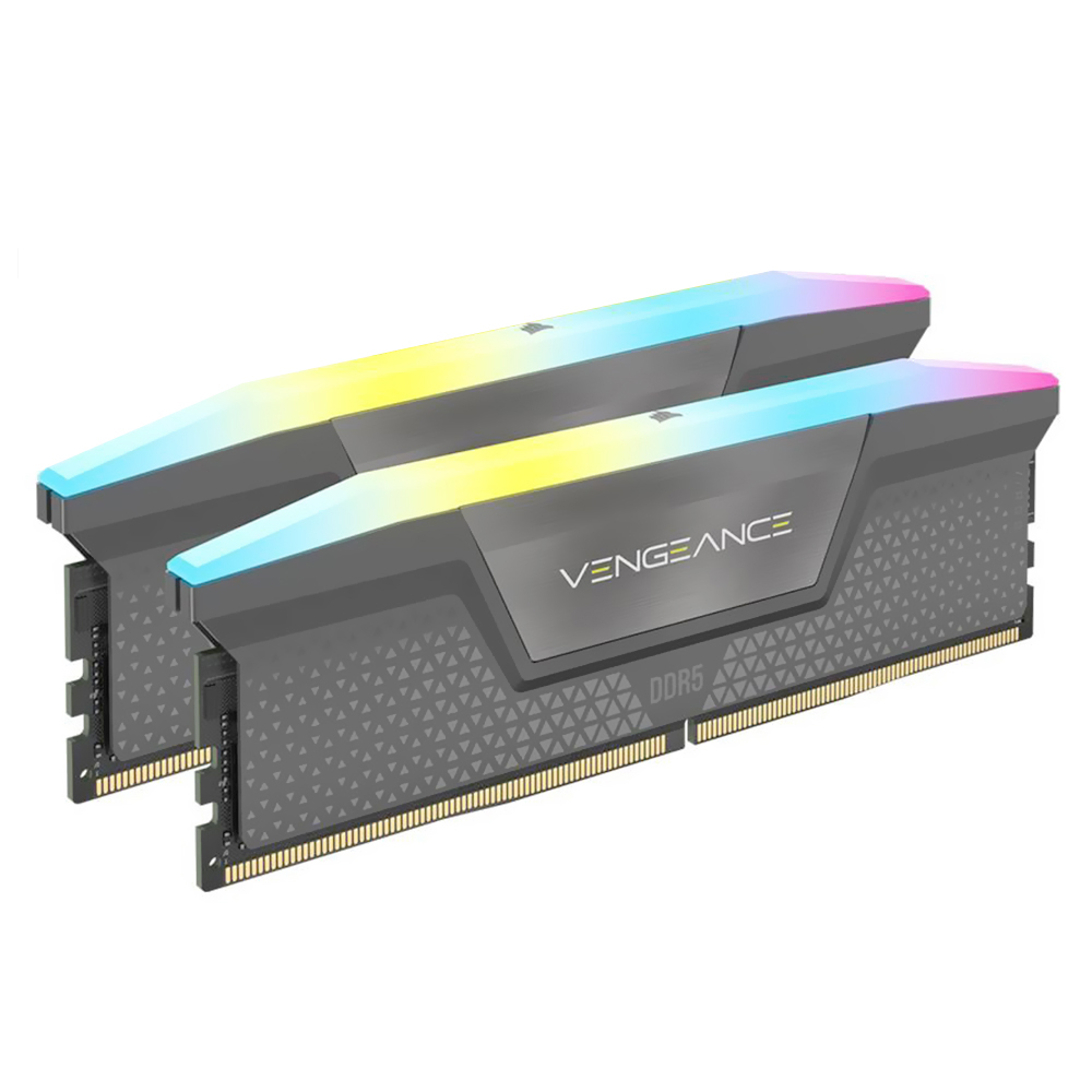 Memória RAM Corsair Vengeance RGB C40 DDR5 32GB (2x16GB) 5200MHz - Cinza (CMH32GX5M2B5200Z40K)