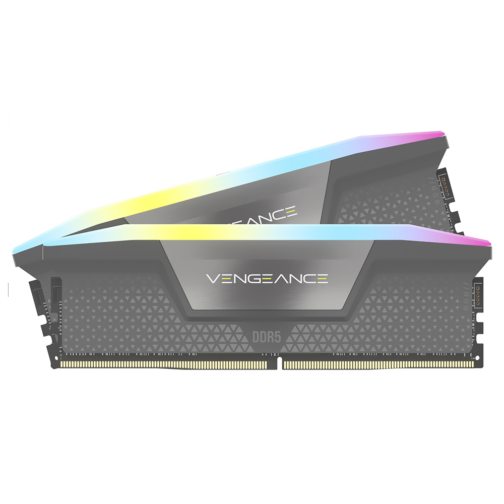 Memória RAM Corsair Vengeance RGB C40 DDR5 32GB (2x16GB) 5200MHz - Cinza (CMH32GX5M2B5200Z40K)