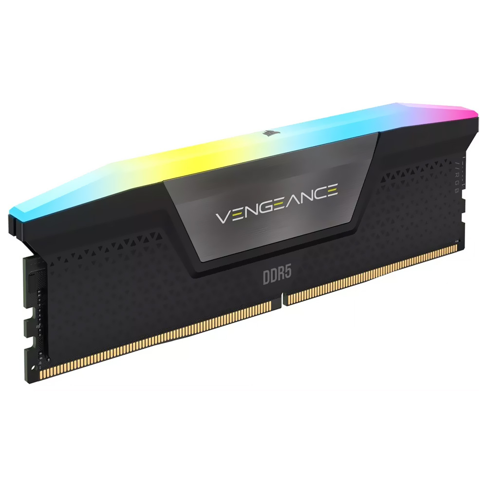 Memória RAM Corsair Vengeance RGB DDR5 16GB 5200MHz - Preto (CMH16GX5M1B5200C40)