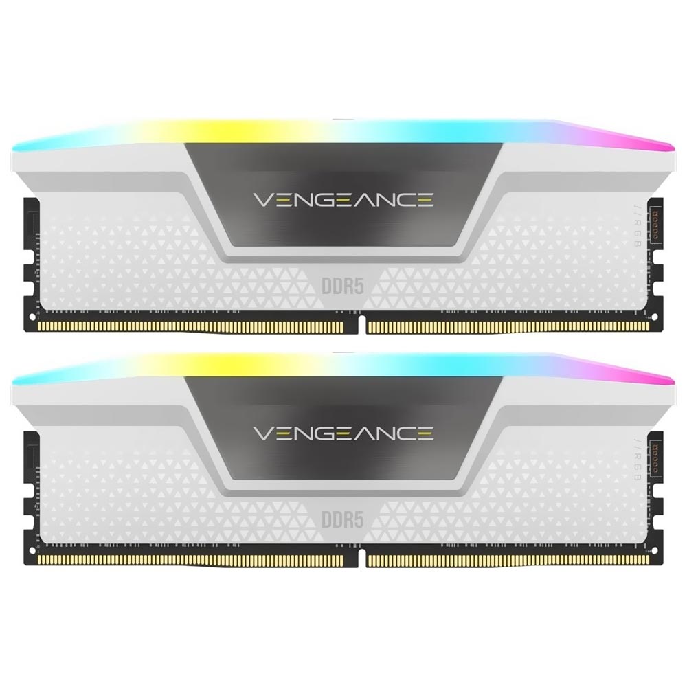 Memória RAM Corsair Vengeance RGB DDR5 32GB (2x16GB) 6000MHz - Branco (CMH32GX5M2E6000C36W)