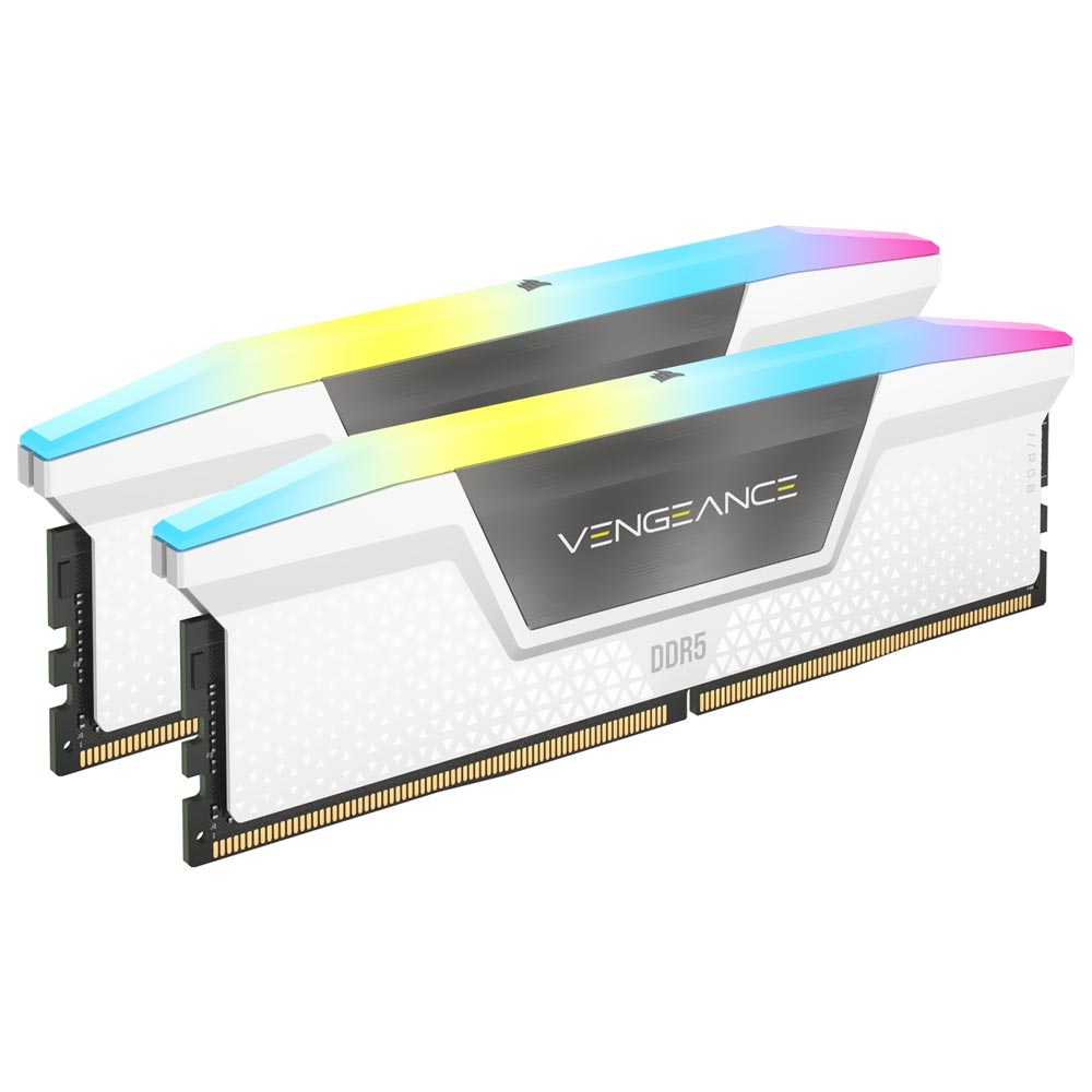 Memória RAM Corsair Vengeance RGB DDR5 32GB (2x16GB) 6000MHz - Branco (CMH32GX5M2E6000C36W)