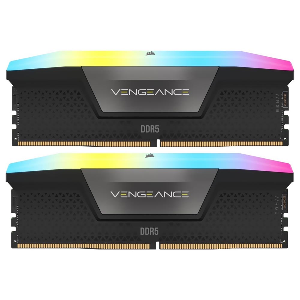 Memória RAM Corsair Vengeance RGB DDR5 32GB (2x16GB) 6400MHz - Preto (CMH32GX5M2B6400C36)