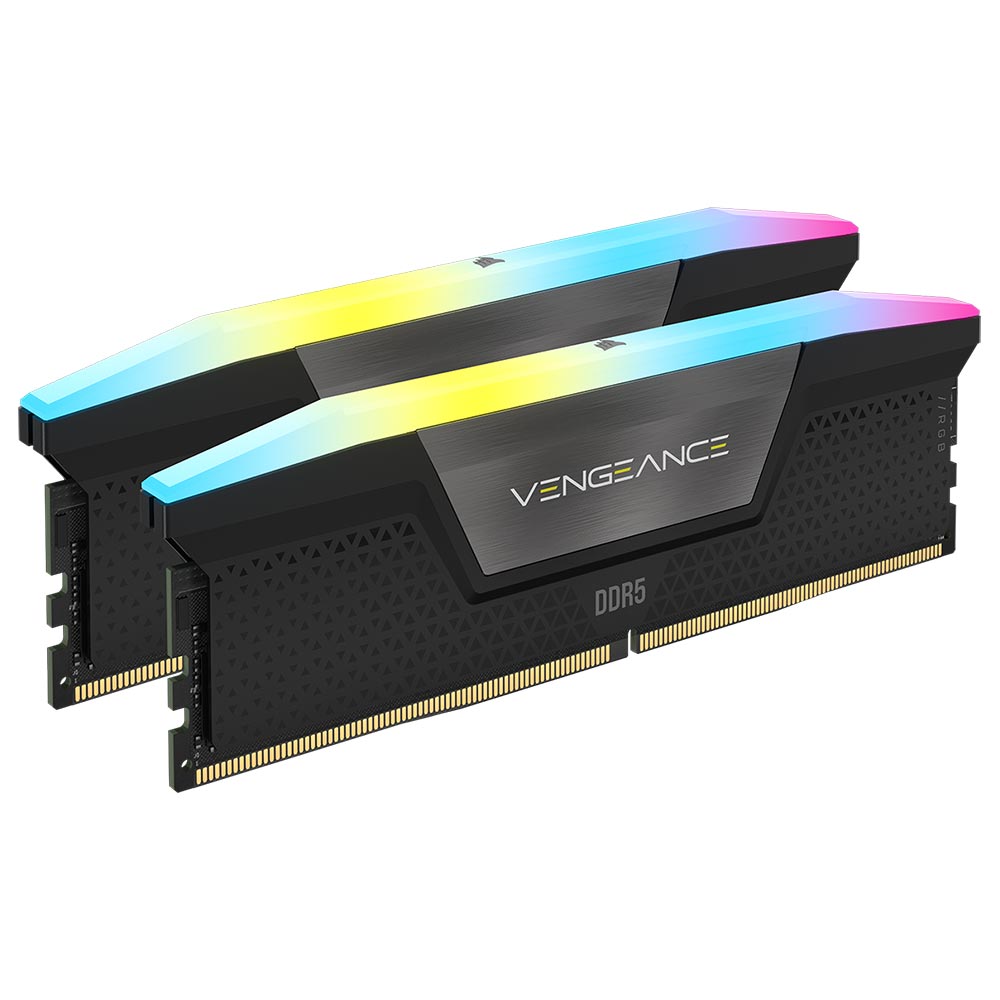 Memória RAM Corsair Vengeance RGB DDR5 32GB (2x16GB) 6400MHz - Preto (CMH32GX5M2B6400C36)