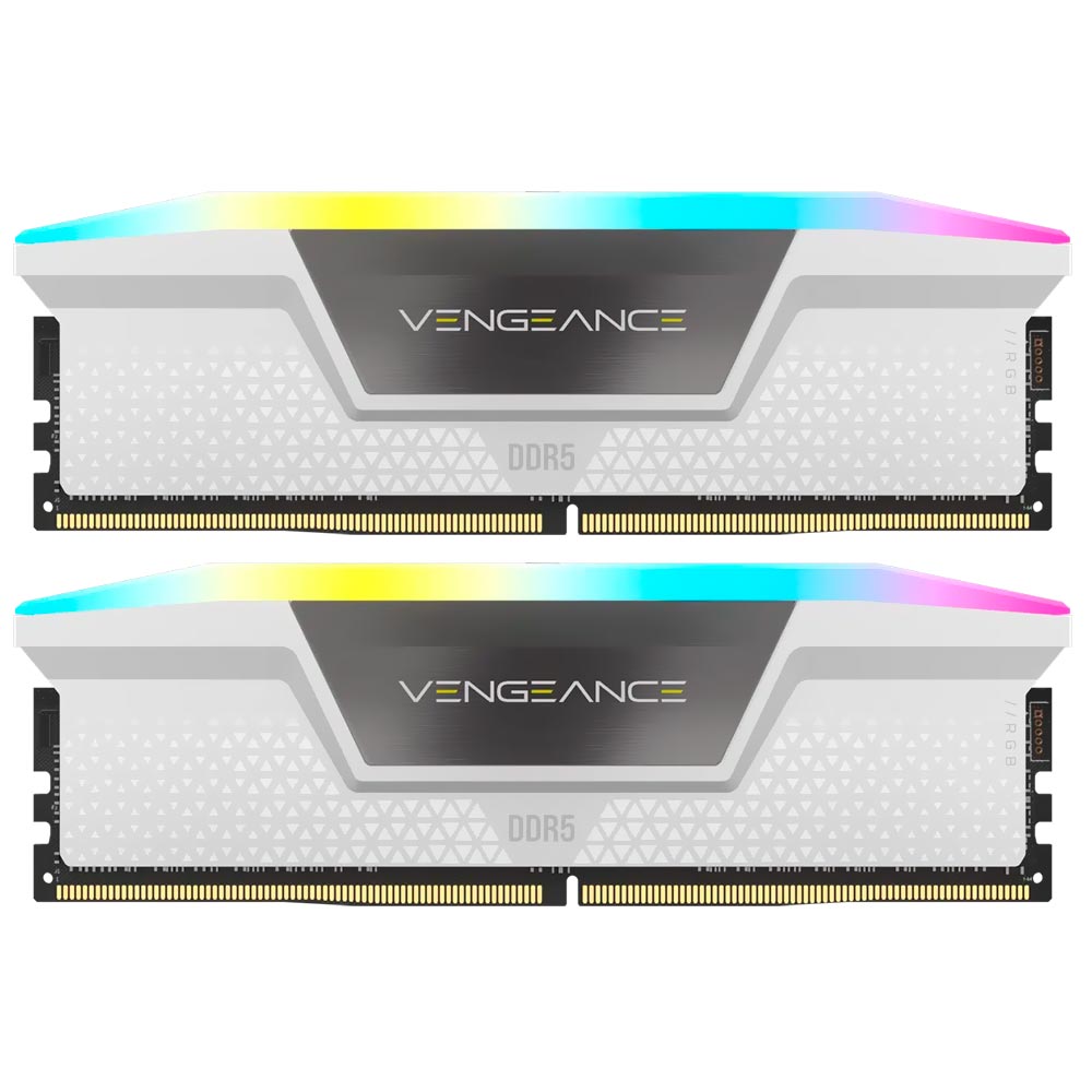 Memória RAM Corsair Vengeance RGB DDR5 64GB (2x32GB) 5600MHz - Branco (CMH64GX5M2B5600C36W)