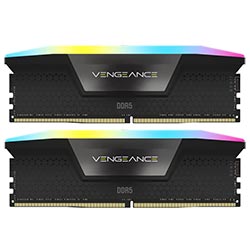 Memória RAM Corsair Vengeance RGB DDR5 64GB (2x32GB) 5600MHz - Preto / Cinza (CMH64GX5M2B5600Z40K)