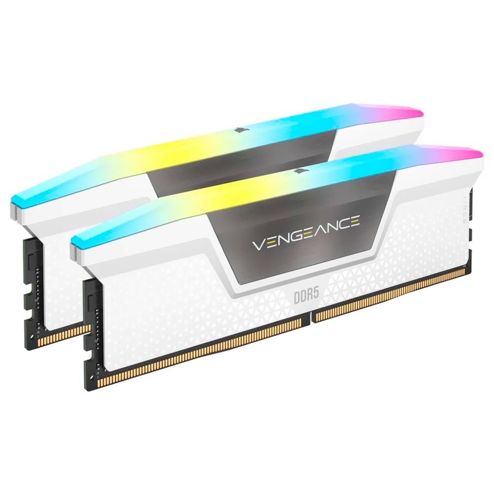 Memória RAM Corsair Vengeance RGB DDR5 64GB (2x32GB) 6000MHz - Branco (CMH64GX5M2B6000C40W)