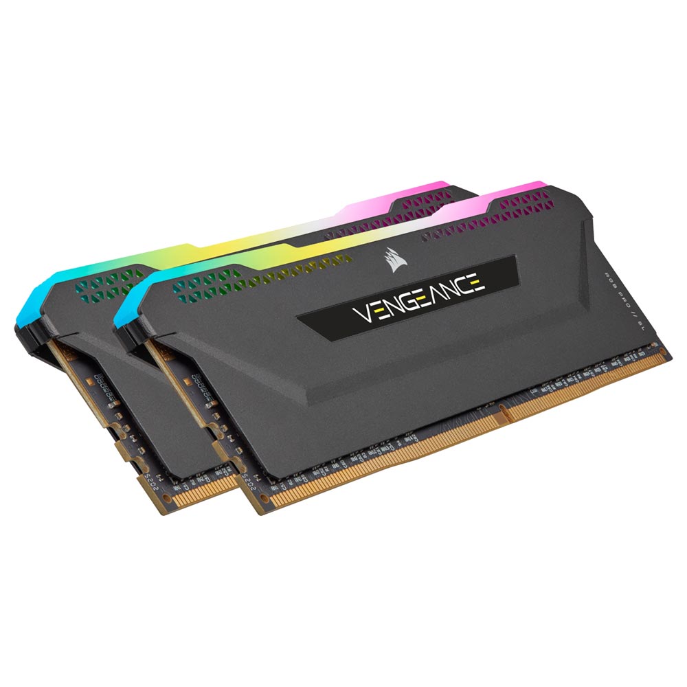 Memória RAM Corsair Vengeance RGB Pro DDR4 16GB (2x8GB) 2666MHz - Preto (CMW16GX4M2A2666C16) 