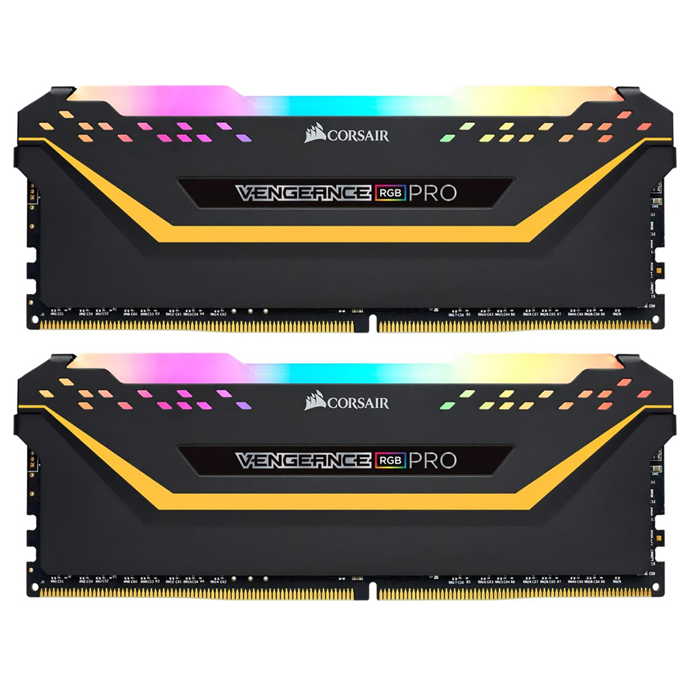 Memória RAM Corsair Vengeance RGB Pro DDR4 16GB (2x8GB) 3200MHz - Preto (CMW16GX4M2C3200C16-TUF)