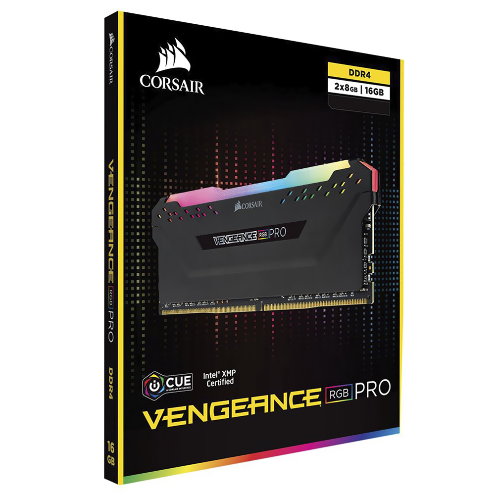 Memória RAM Corsair Vengeance RGB Pro DDR4 16GB (2x8GB) 3600MHz - Preto (CMW16GX4M2D3600C18)