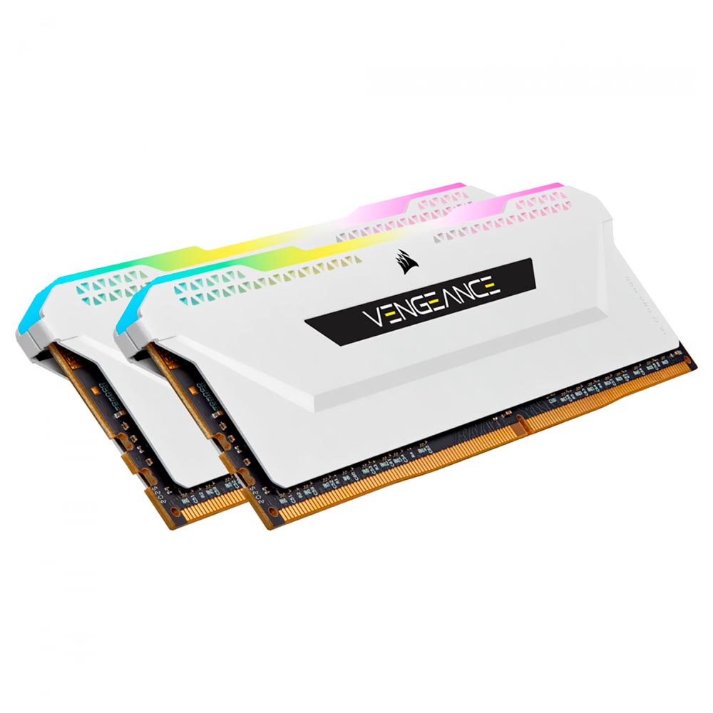 Memória RAM Corsair Vengeance RGB Pro SL DDR4 16GB (2x8GB) 3200MHz - Branco (CMH16GX4M2E3200C16W)