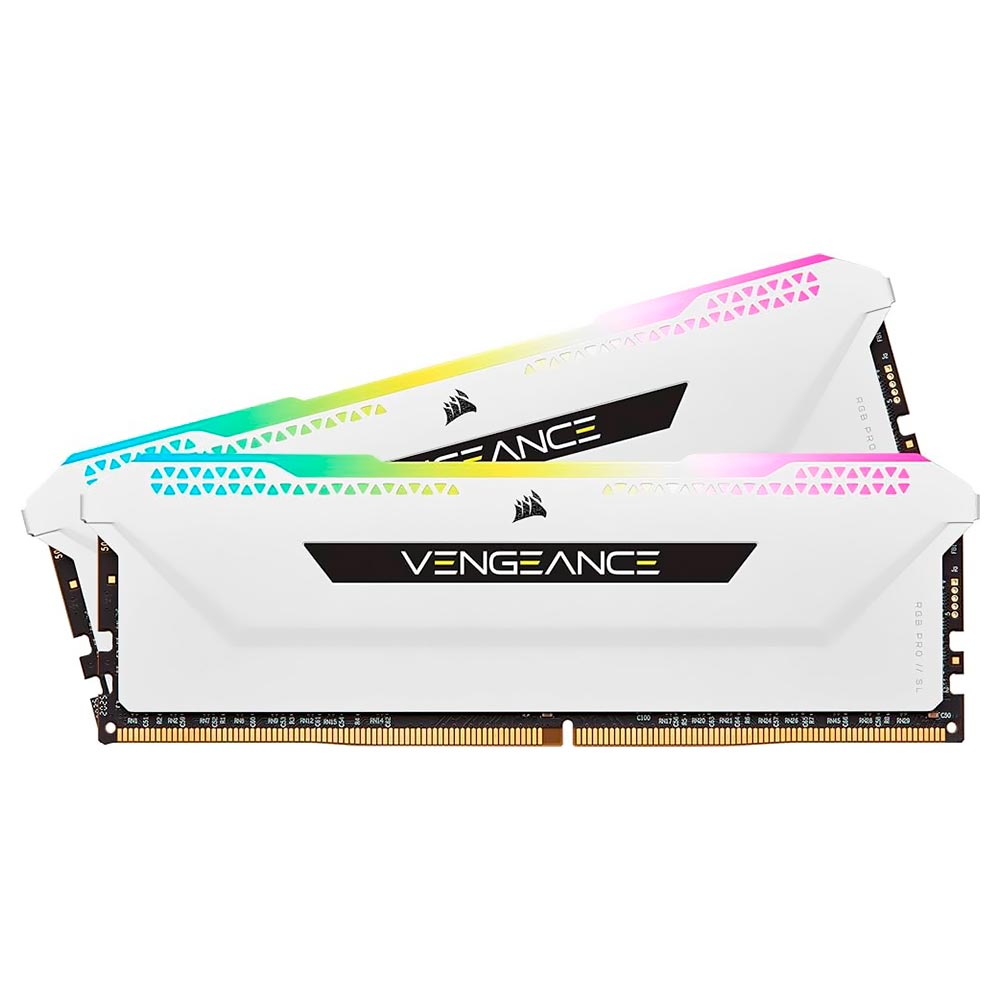 Memória RAM Corsair Vengeance RGB Pro SL DDR4 16GB (2x8GB) 3200MHz - Branco (CMH16GX4M2E3200C16W)