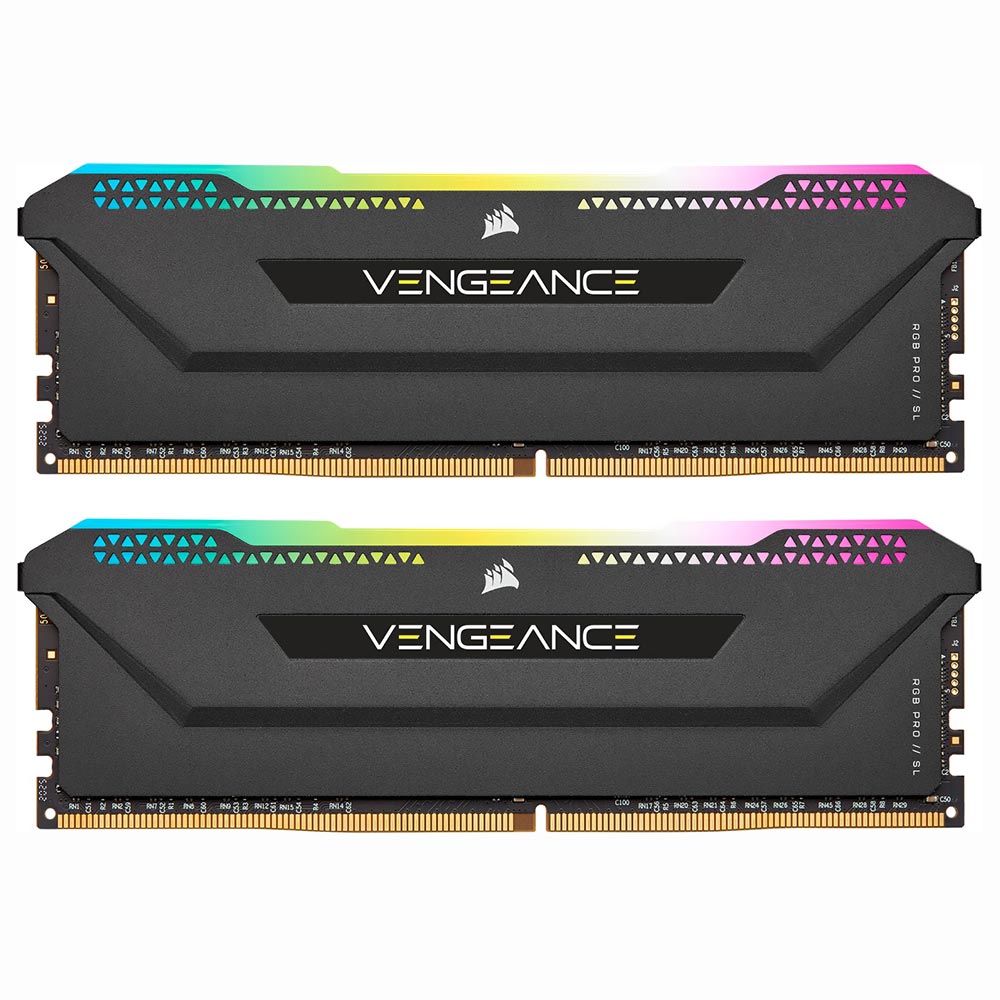 Memória RAM Corsair Vengeance RGB Pro SL DDR4 16GB (2x8GB) 3200MHz - Preto (CMH16GX4M2E3200C16) 