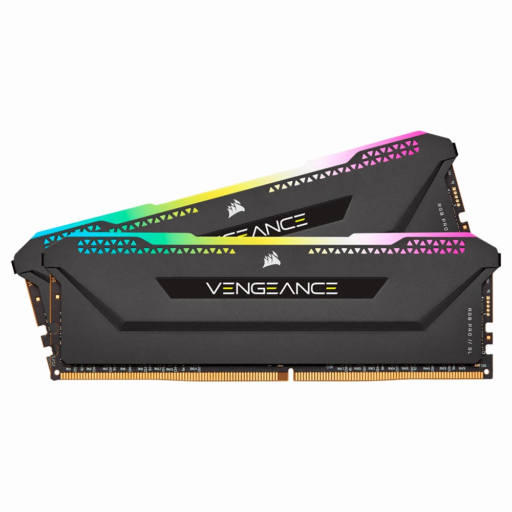 Memória RAM Corsair Vengeance RGB Pro SL DDR4 16GB (2x8GB) 3200MHz - Preto (CMH16GX4M2E3200C16) 