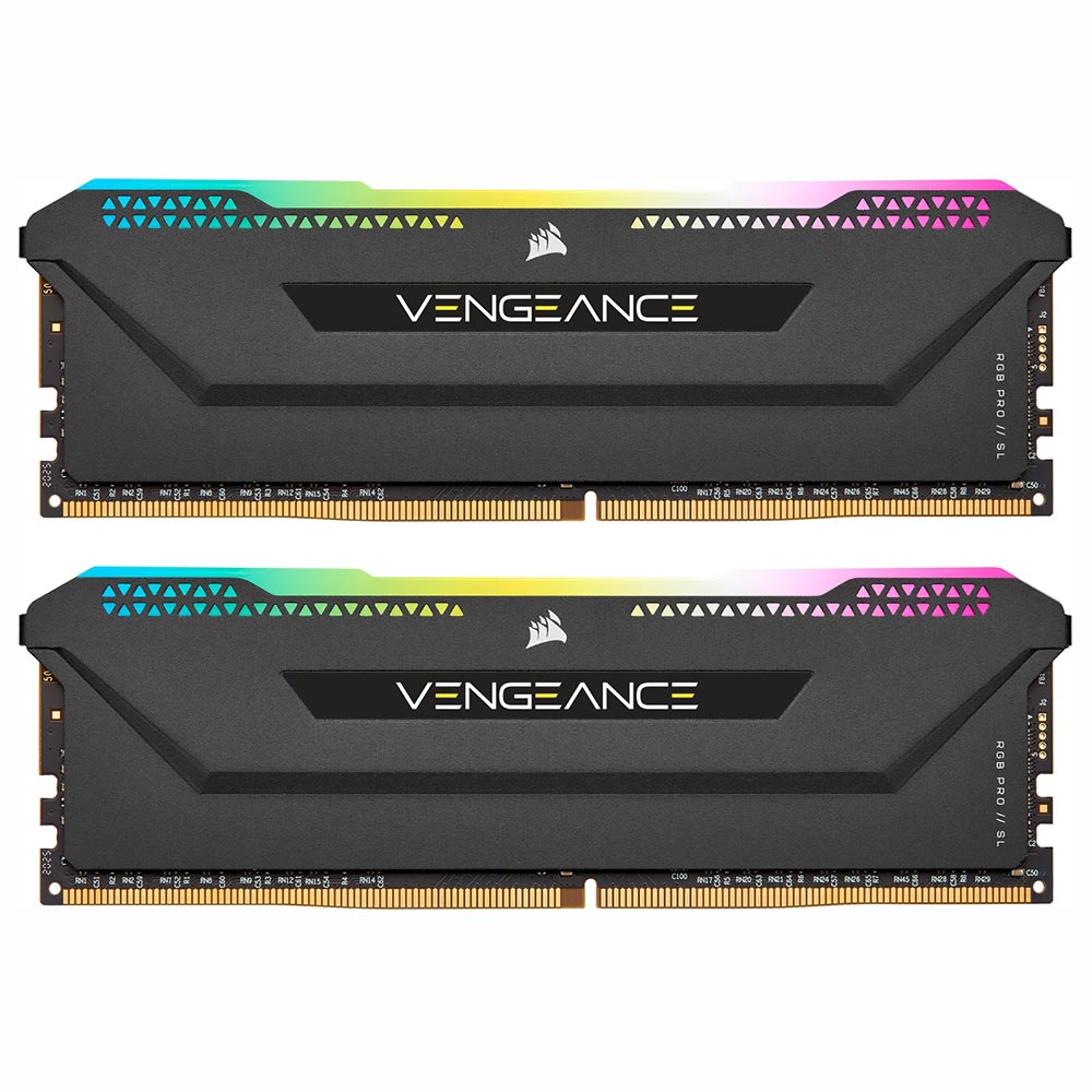 Memória RAM Corsair Vengeance RGB Pro SL DDR4 16GB (2x8GB) 3200MHz - Preto (CMH16GX4M2Z3200C16)